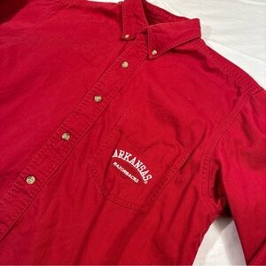 Arkansas Razorbacks Vintage long-sleeve button-down shirt Red Oak Direct